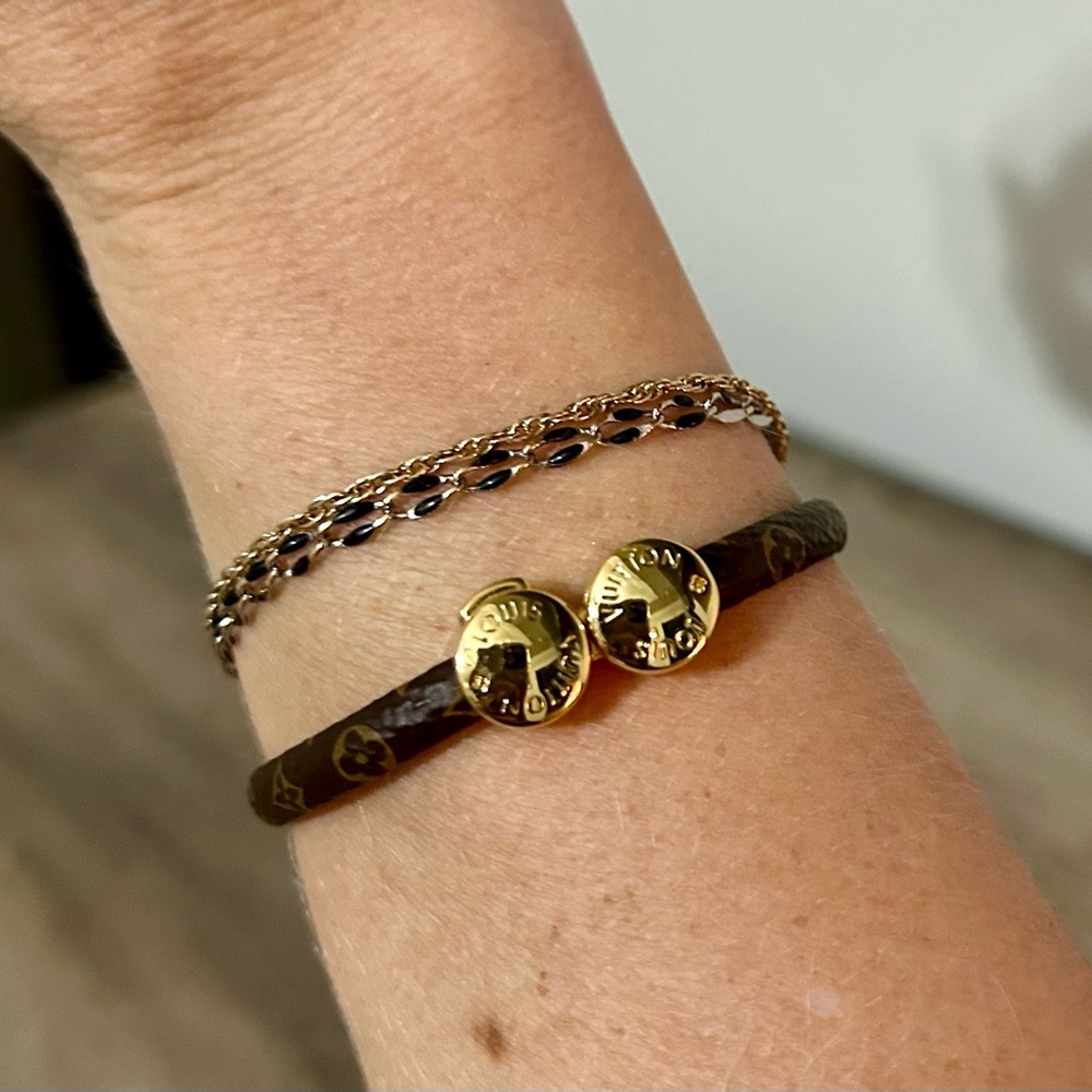 Louis Vuitton Brown and Gold Historic Mini Monogram Bracelet - Picture 2 of 5